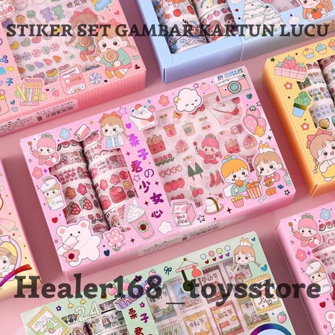

STIKER GAMBAR KARTUN LUCU & CUTE 1 SET 10 X 10 ROLL STIKER JEPANG