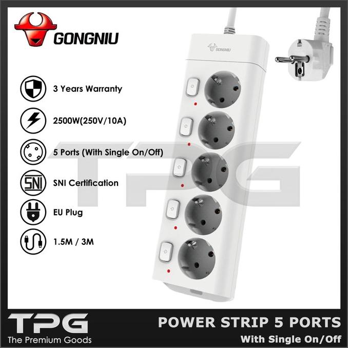 COD GONGNIU GONEO STOP KONTAK COLOKAN LISTRIK POWER STRIP STEKER TERMINAL