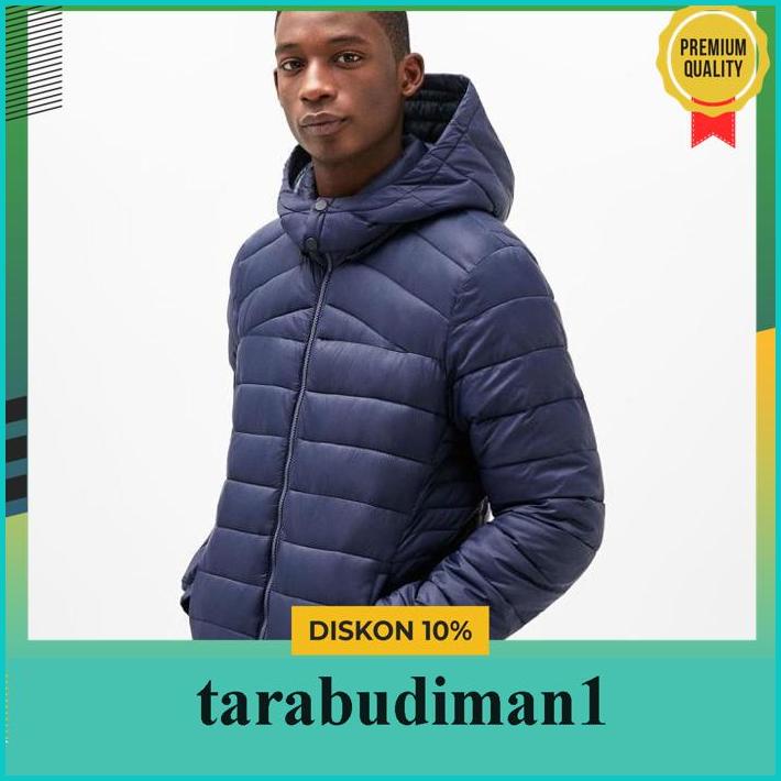 JAKET PRIA MUSIM DINGIN BERSHKA ORIGINAL HITAM BIG SALE