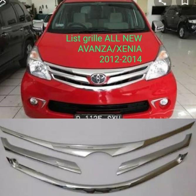 Paket Lis List Grill Depan Mobil All New Avanza/Xenia 2012-2014 Crome
