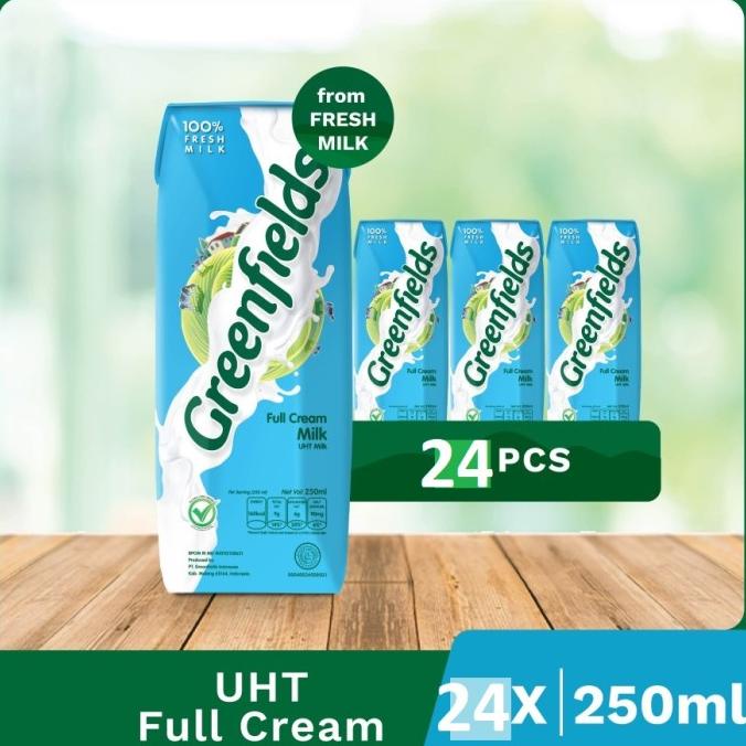 

UHT GREENFIELDS 250ml PER DUS ISI 24 PCS / FULL CREAM-COKLAT-STROBERI ---NEW---