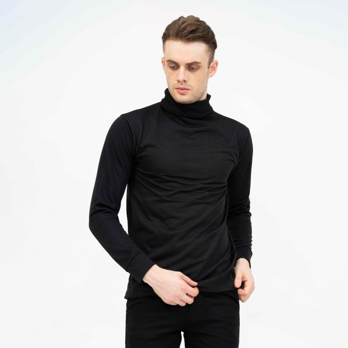 Turtle neck pria lengan panjang kaos slim fit kerah tinggi SIZE XL