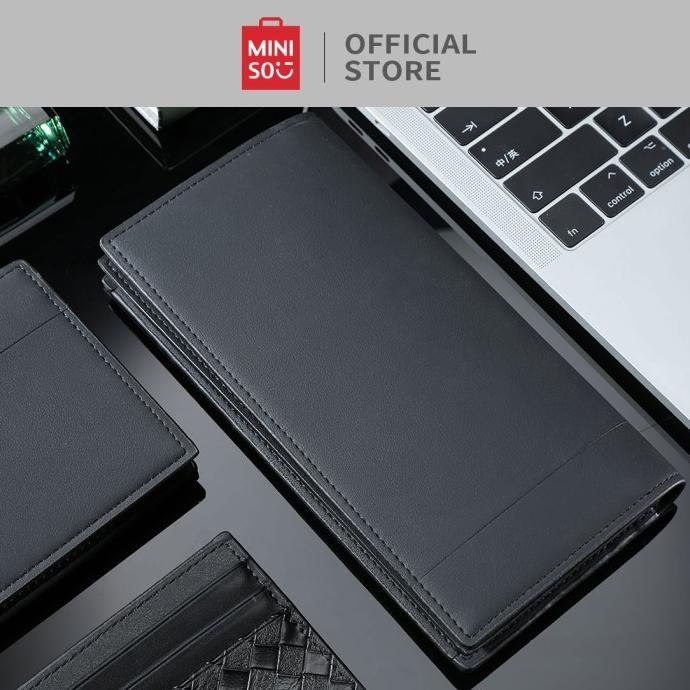 MINISO Dompet Pria Cowok Lipat Besar Panjang Wallet Kulit Kasual