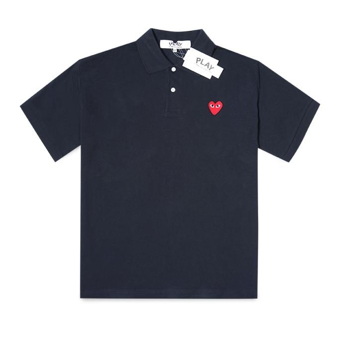 CDG Play Red Heart Polo Shirt Navy