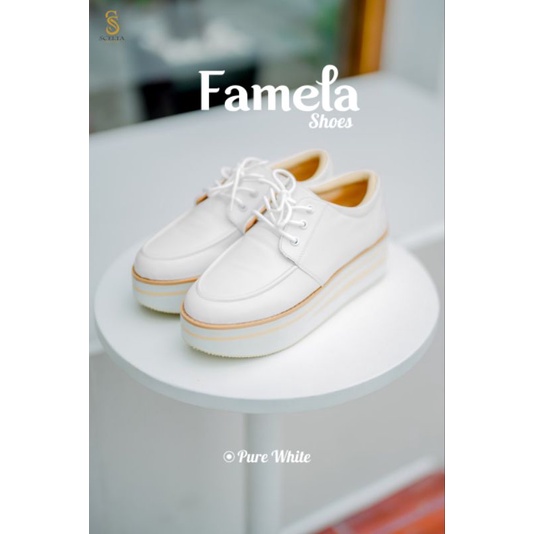 FAMELA SHOES BY SCELTA SEPATU WEDGES WHITE