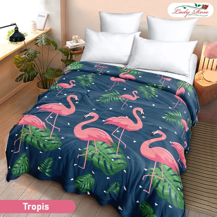 Slimut Bulu Dewasa Lady Rose Tropis 160x200 U8Q8 Reguler Lembut Polos Single Motif Aesthetic Minimal