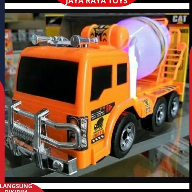 Must Have New Mainan Anak Mobil Truk Construksi Mixer Molen Cement Bump And Go Terlaris