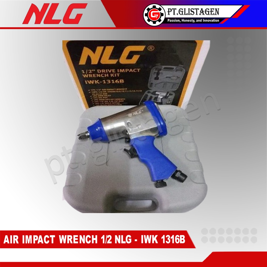 Air Impact Wrench 1/2&quot; Alat Buka Baut Angin Kompresor NLG IWK-1316B