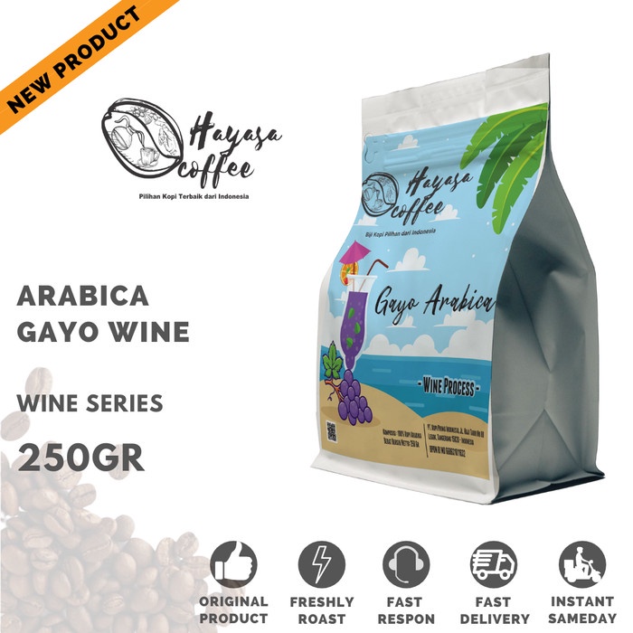 

BISA COD 250gr - Arabica Gayo Wine (Wine Series Hayasa Coffee) /KOPI EUBE/KOPI KAPAL