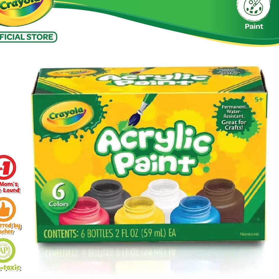 

tadv -1 Crayola Acrylic Paint - 6 Color E00