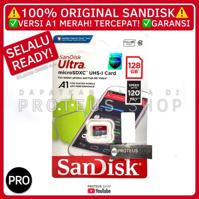 MICRO SD CARD 128GB A1 100% ORIGINAL SANDISK SDXC MEMORI 128 GB