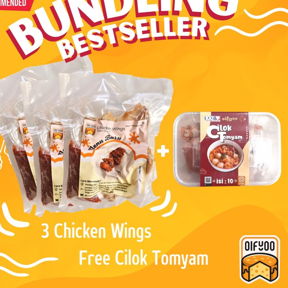 

Discount | FG2 | BUNDLING BESTSELLER (3 CHICKEN WINGS FREE CILOK TOMYAM / MOZZARELLA)