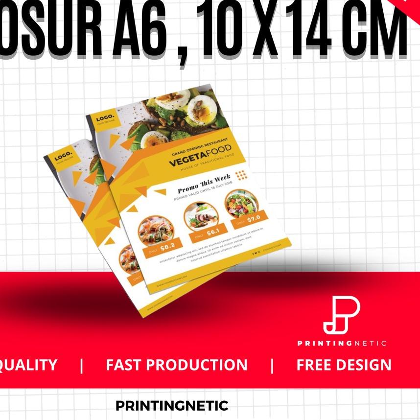 

Sale | FG2 | (FREE DESIGN) Custom Brosur A6 Full Colour Ukuran 14 x 10 cm , Custom Flyer , Custom Selebaran , Kertas Promosi , Brosur Murah