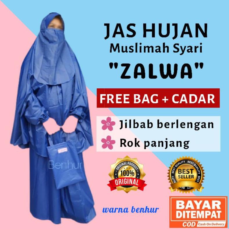 (Bisa Cod) Jas Hujan Gamis Jas Hujan Wanita Jas Hujan Jumbo Jas Hujan Syari Jas Hujan Muslimah Jas H