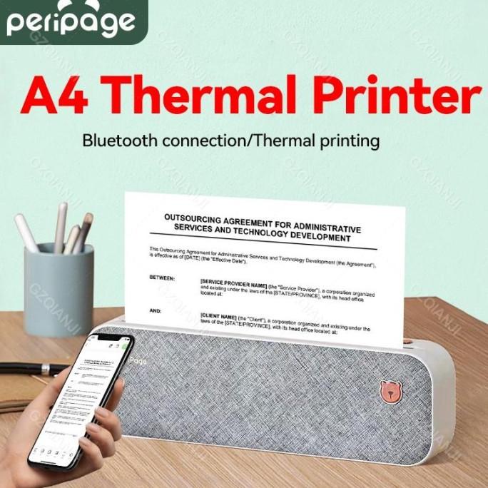 Termurah PRINTER PERIPAGE A4 Mini Portable Thermal Bluetooth USB 210mm