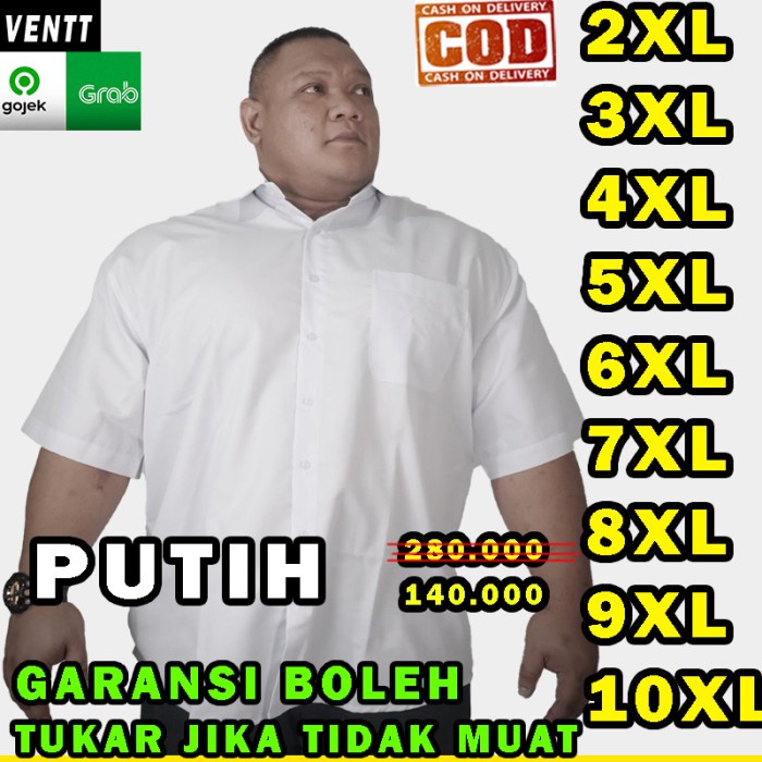Kemeja Pria kemeja baju pria jumbo big size putih laki laki 3xl 4xl 5x 6xl ventt - 3XL(M3E1) Kemeja 