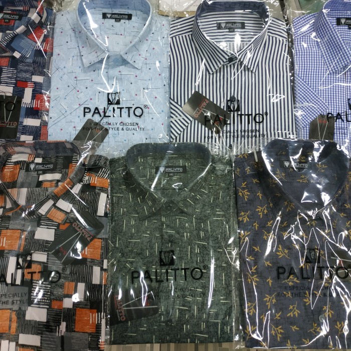 kemeja pria Kemeja pria lengan pendek PALITTO jumbo (xxl dan xxxl)(L1Y1) kemeja pria kantor kemeja p
