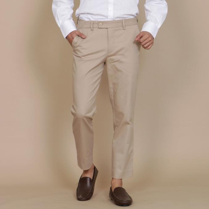 BlueButton Smart Ankle Pants Slim Fit Celana Formal - Khaki
