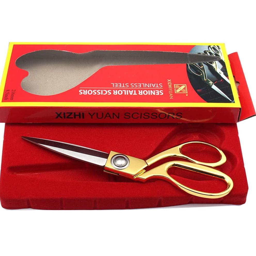 

[KODE FYI0W] Gunting Kain / Bahan Luxury XiZhiYuan Gagang Emas 9,5 Inch