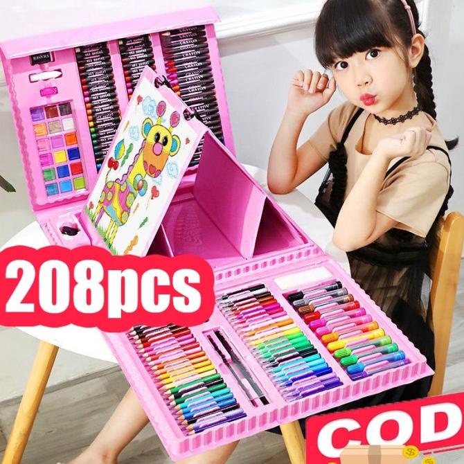 

208pcs Crayon Set / Krayon Mewarnai Anak 208pc / Alat Menggambar lukis