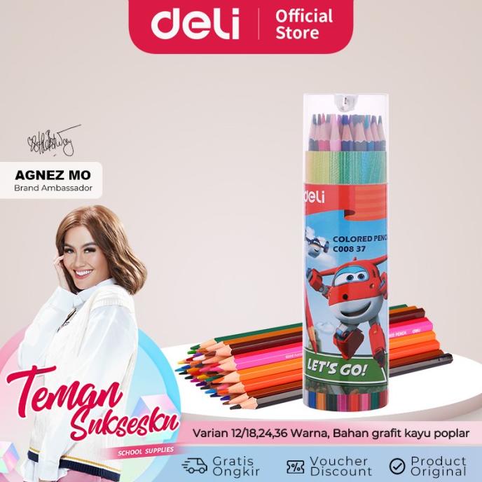 

Deli Super Wings Pensil Berwarna Hexagonal Barrel 36 warna EC00837