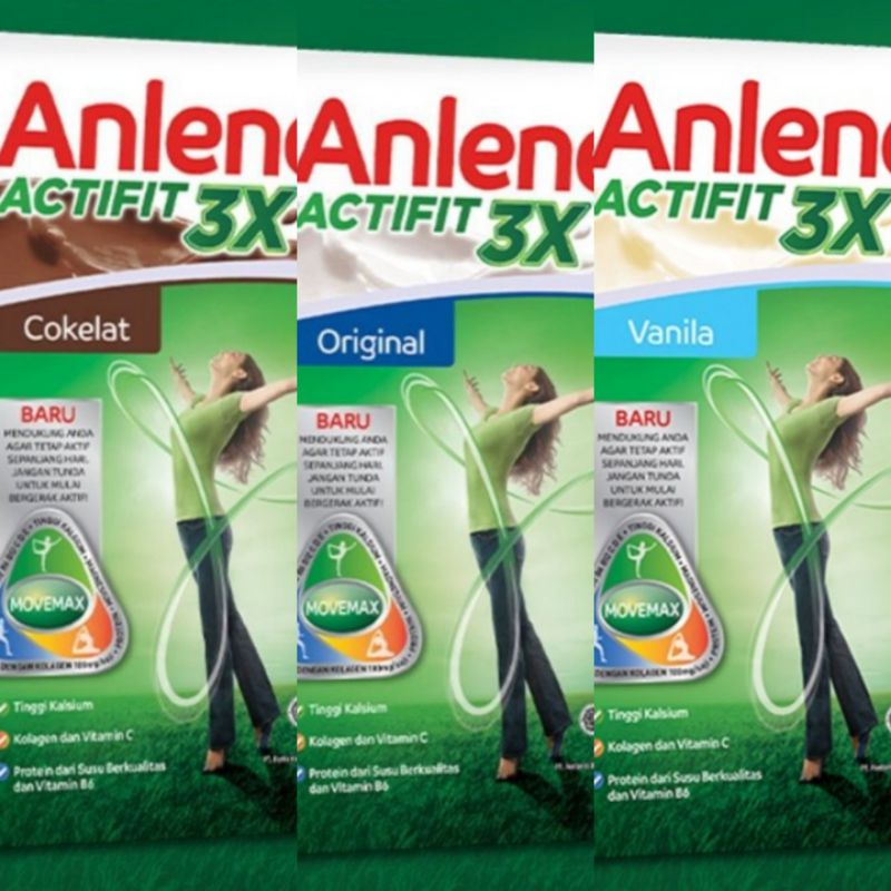 

Anlene Actifit 3X Chocolate / Original / Vanila - Susu Bubuk 580gr