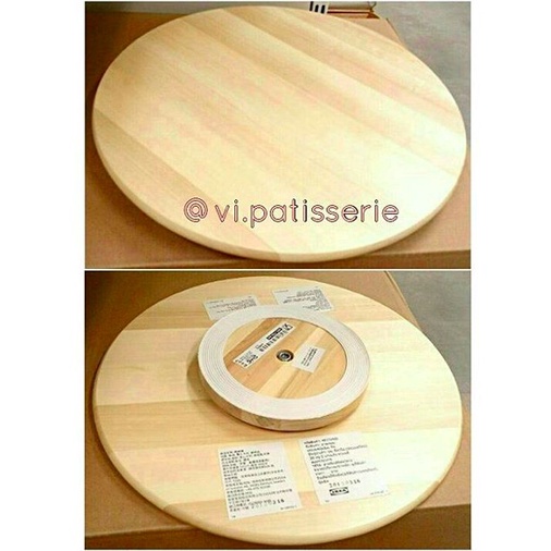 Tatakan Meja Putar Kayu Dekorasi Kue / Meja Putar Hias Kue / Turntable Kue
