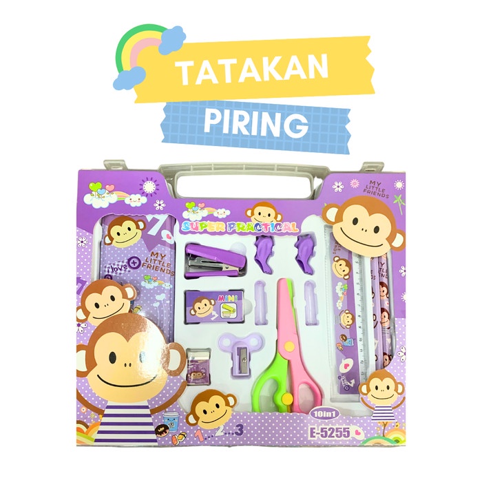 

Terlaris Rumauma Set Stationery Super Practical Purple -Perlengkapan Alat Tulis