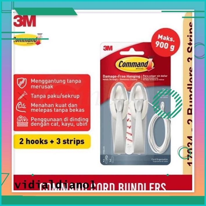 

3M COMMAND CORD BUNDLER (GANTUNGAN KABEL SERBA GUNA) HIGHT QUALITY