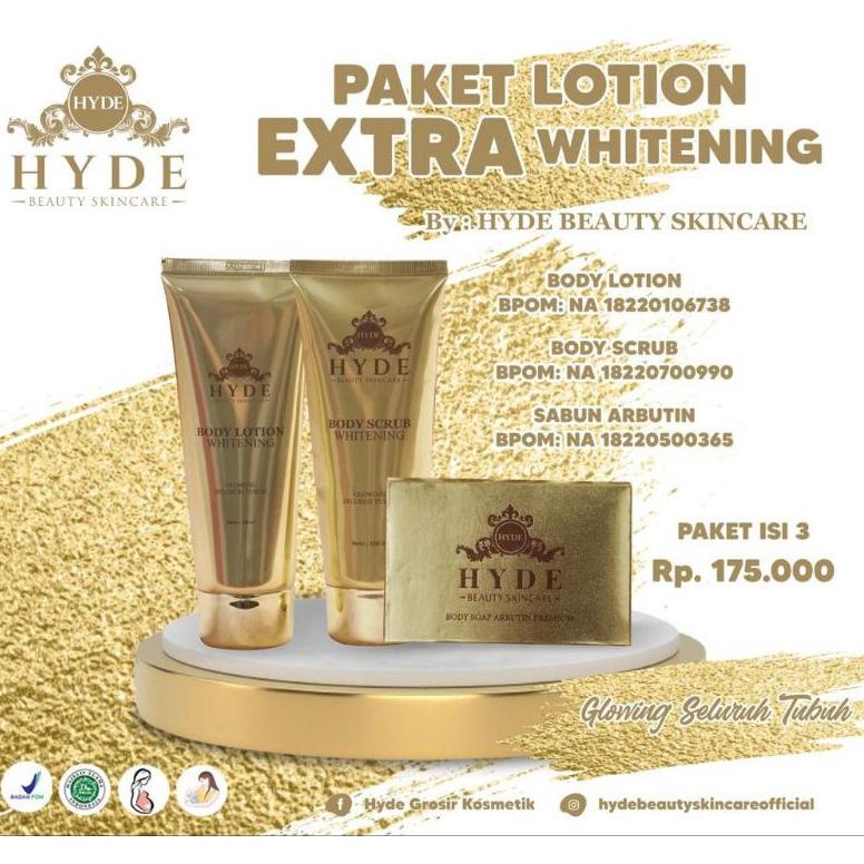 [KODE CH7JK] PAKET LOTION EXTRA WHITENING HYDE BEAUTY SKINCARE