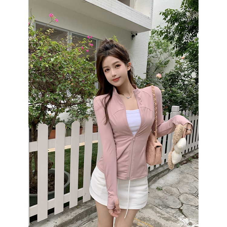 Red Pink babes setelan pria kecil perlindungan matahari jaket jaket perempuan musim panas ramping tas pinggul rok rok dua potong set