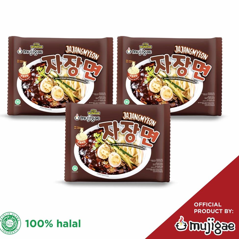 

12.12 PAKET ISI 3 - Mujigae by Wonhae Jajangmyeon 265 gr / Mie Saus Pasta Kedelai Hitam Korea / Jjajjangmyeon / JJajangmyeon / Jjangmyun / Makanan Korea Instan Halal !!