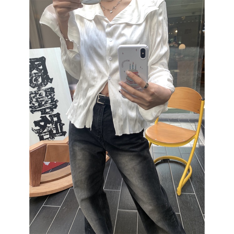 Red Putih Perancis temperamen batin kemeja perempuan musim panas desain rasa ceruk bottoming kemeja maju rasa kemeja tipis atas