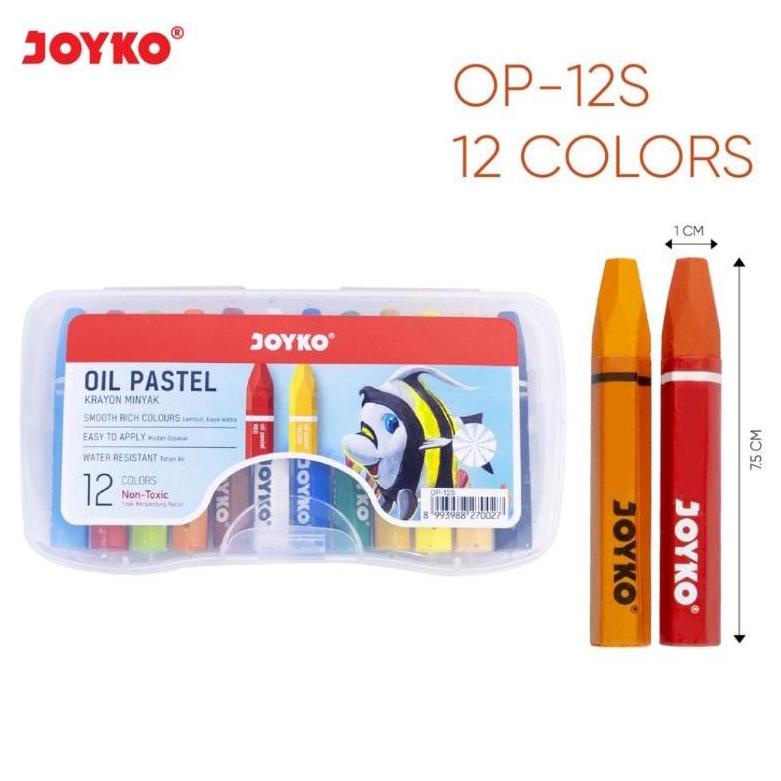 

Bestseller Crayon 12 Warna Oil Pastels JOYKO Krayon Murah Banget