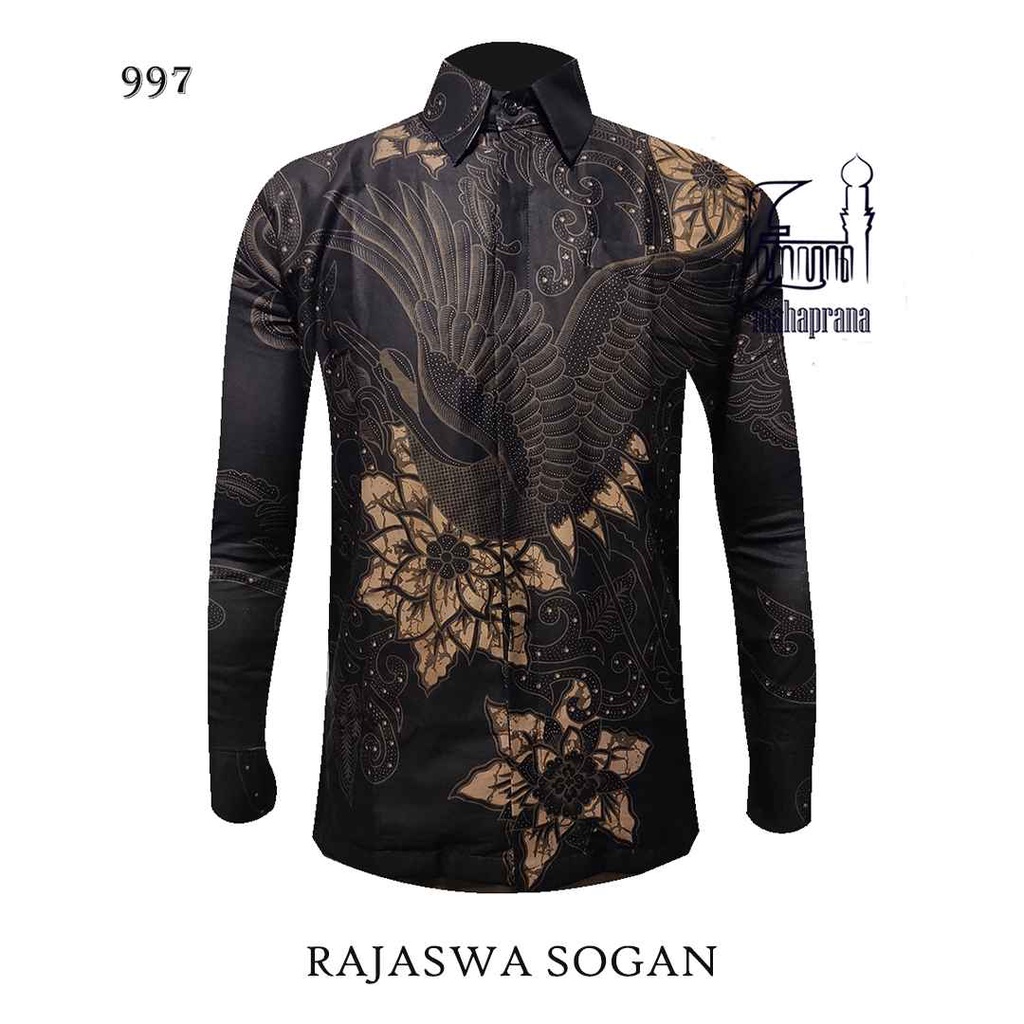 BATIK MAHAPRANA Motif RAJASWA SOGAN Atasan Kemeja Batik Pria Lengan Panjang Full Furing MHP-997