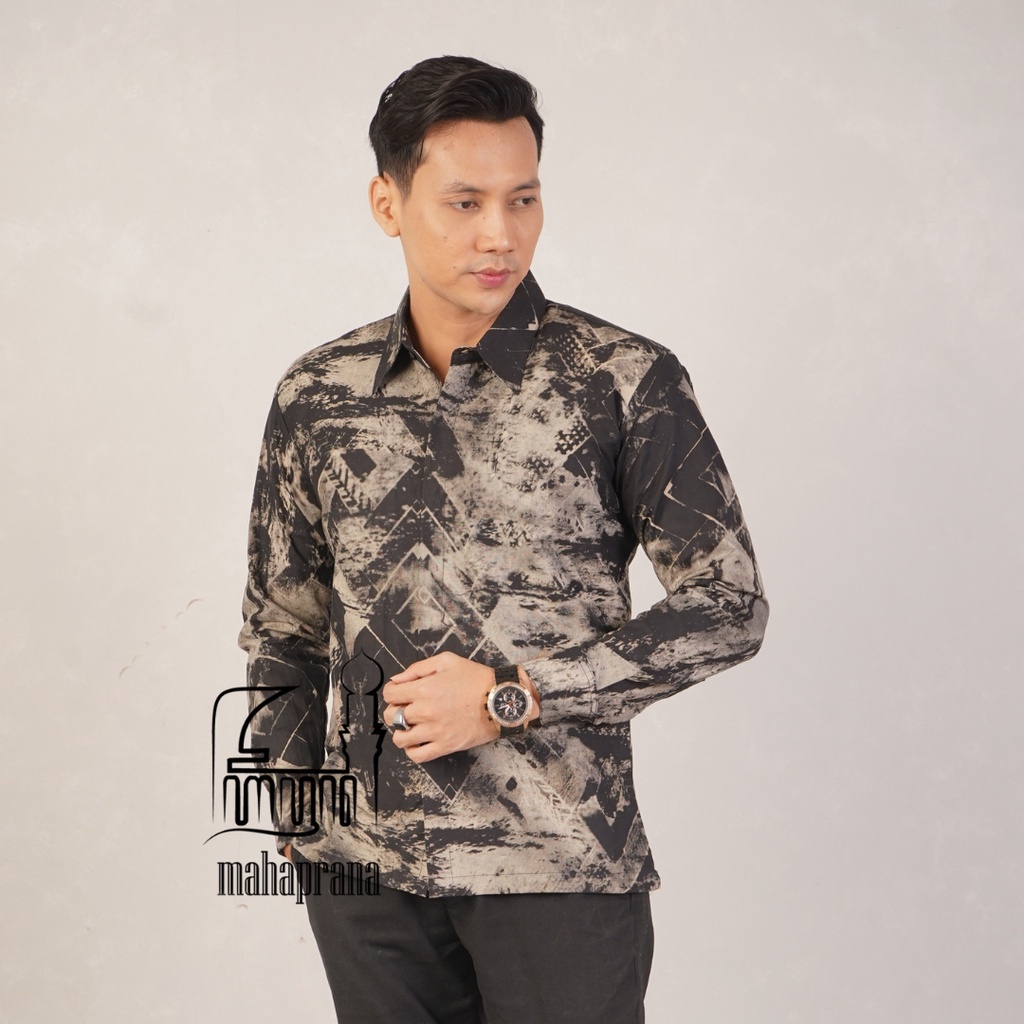 BATIK MAHAPRANA Motif NARAYA Atasan Kemeja Batik Pria Lengan Panjang Full Furing MHP-207