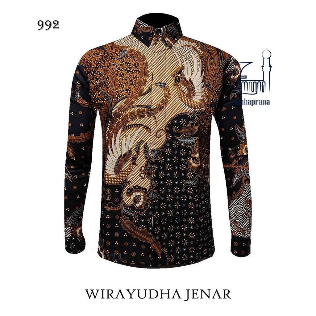 BATIK MAHAPRANA Motif WIRAYUDHA JENAR Atasan Kemeja Batik Pria Lengan Panjang Full Furing MHP-992