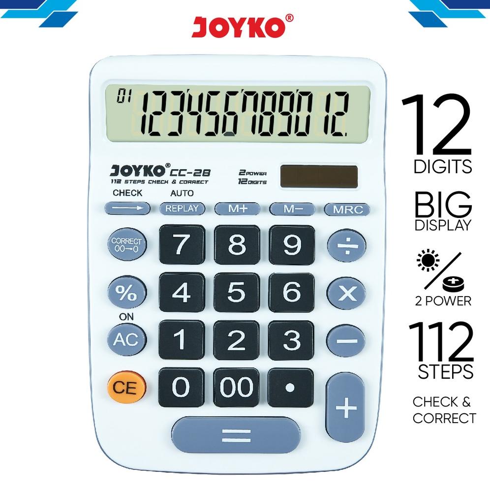 

[KODE V0WKJ] Calculator Kalkulator Joyko CC-28 12 Digits Check Correct