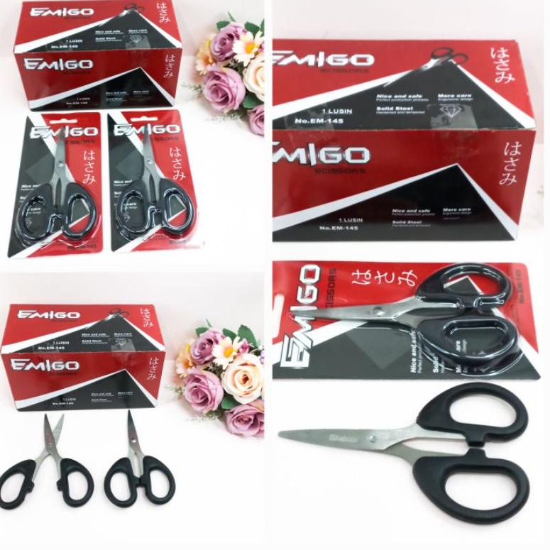 

NEW PRODUCT !! Gunting Scissors Emigo Isi 12Pcs Emigo Em145 Grosir [KODE 83]