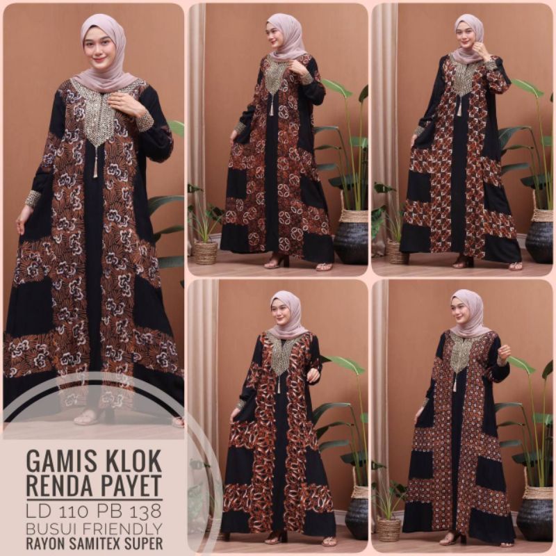 gamis klok sogan renda