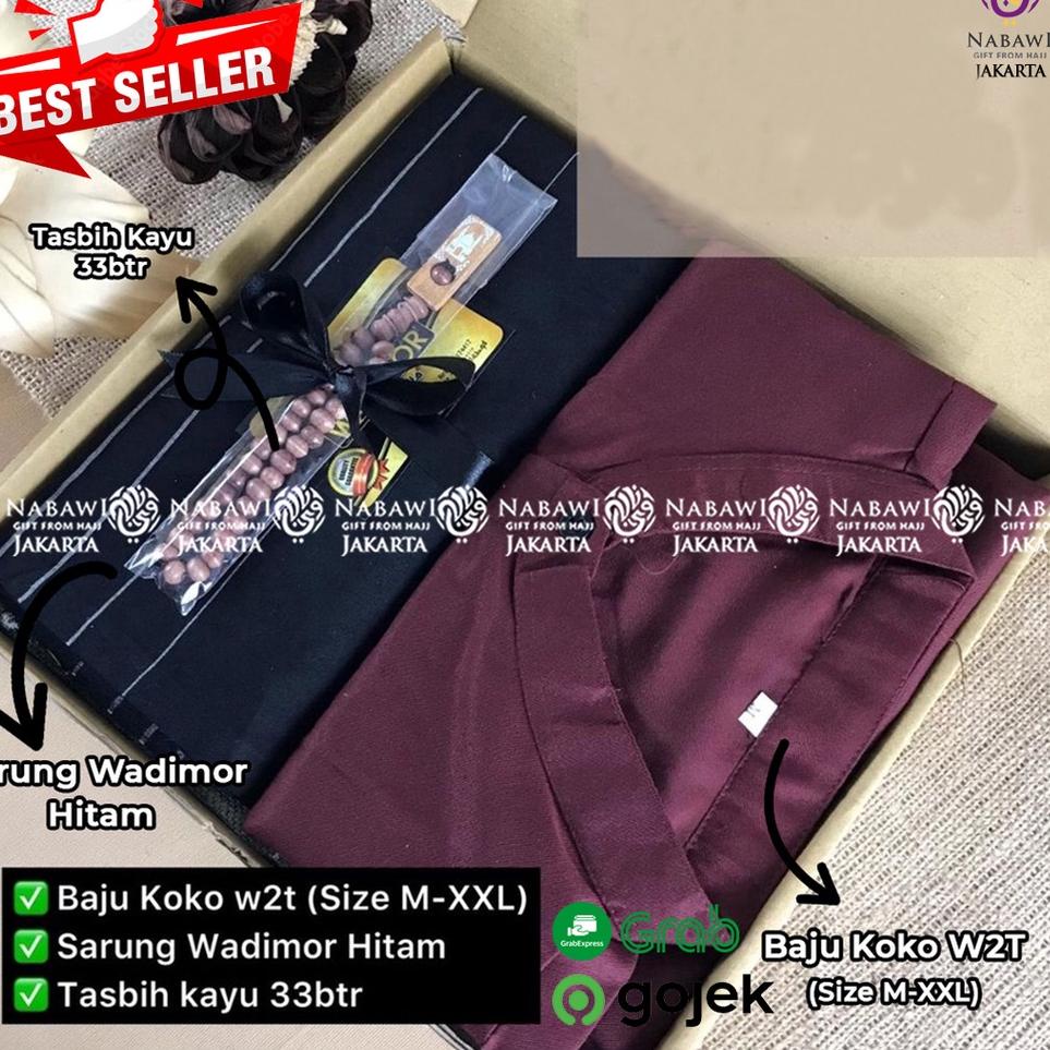 khnk -78 Hampers Gift Box Cowok Cakep Baju Koko + Sarung Kado Cowok Kado Ulang Tahun Wisuda Annivers