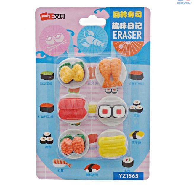 

pfon -7 SUSHI ERASER 6S | PENGHAPUS MOTIF MAKANAN SUSHI ISI 6 WHB