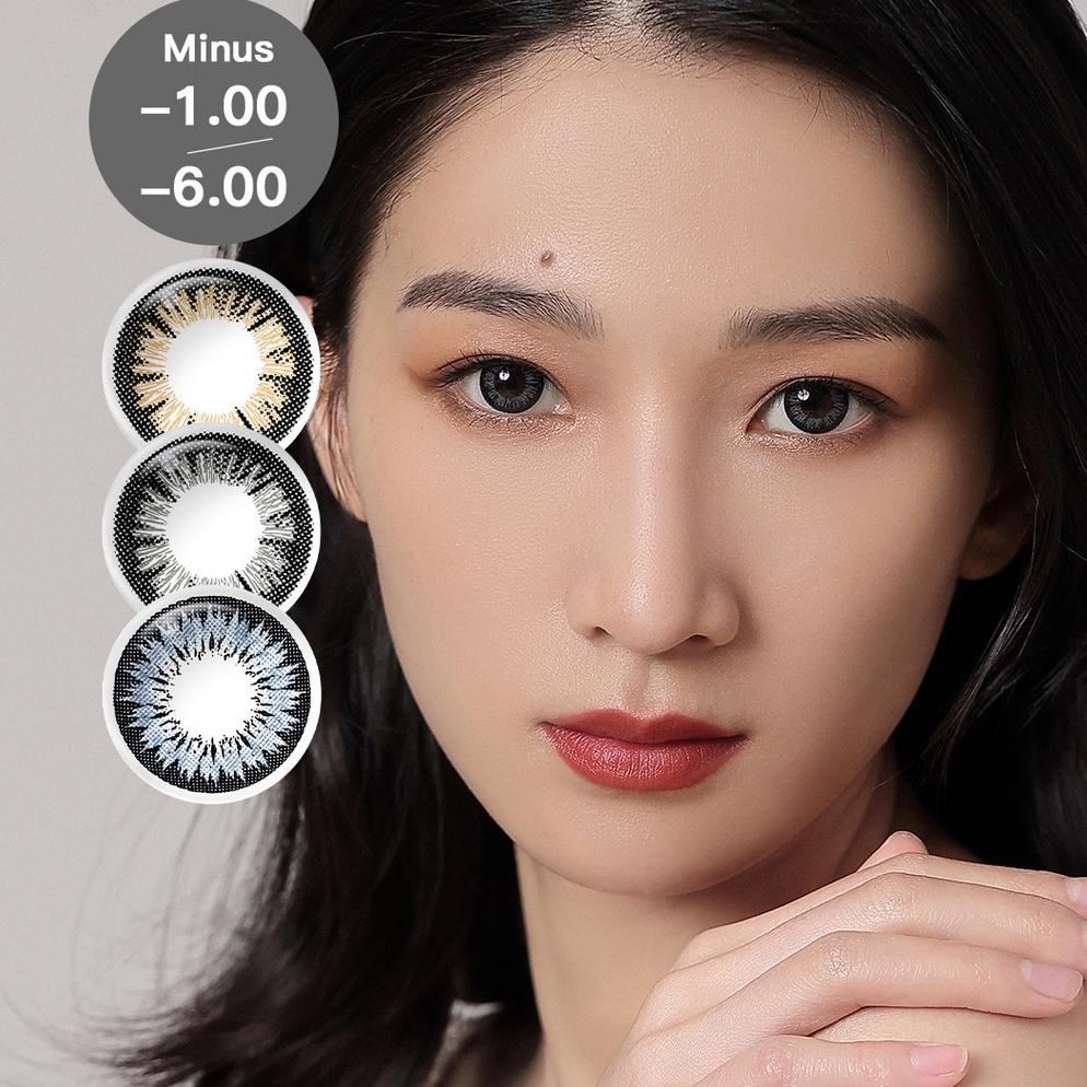 [KODE 6F9LZ] （COD）NEW Magister softlens minus 0.00-minus 6.00 kontak lensa warna hitam diameter 14.5