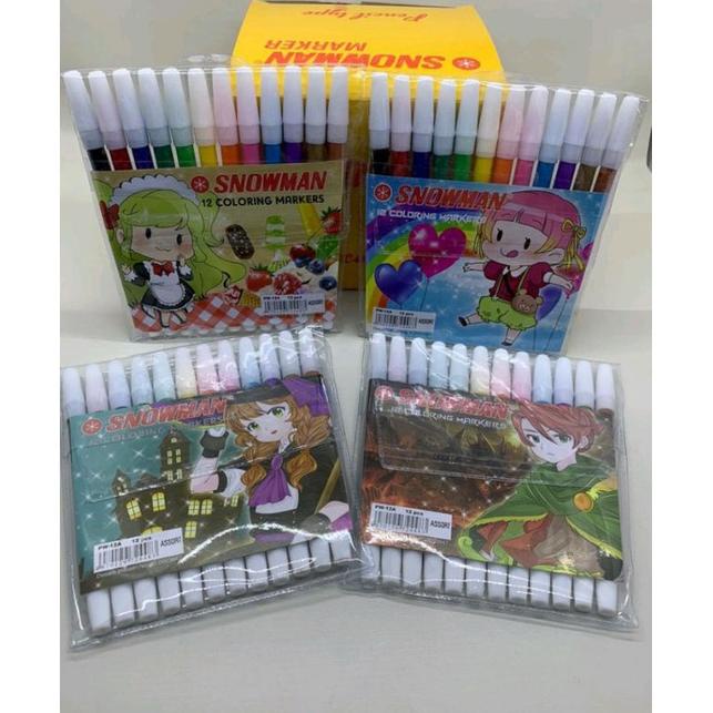 

[FJM] SPIDOL KECIL 12 WARNA SNOWMAN COLORING MARKER PENCIL TYPE 71