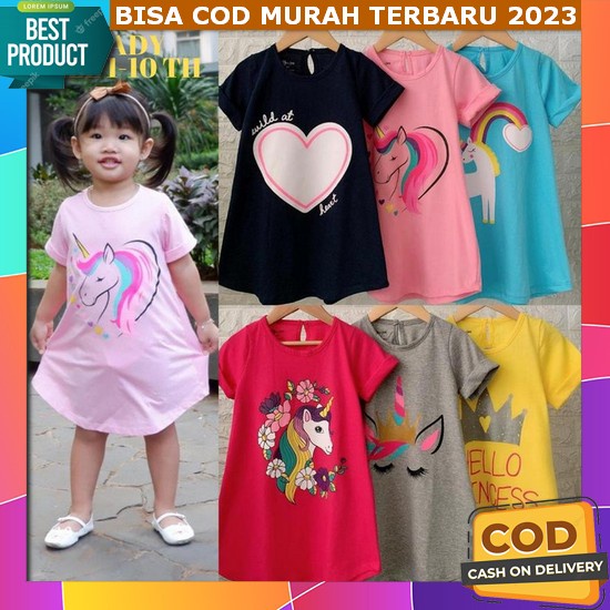 Dress Anak Perempuan Import Korean Style Pakaian Premium Quality Kids Murah Stelan Baju Remaja Motif