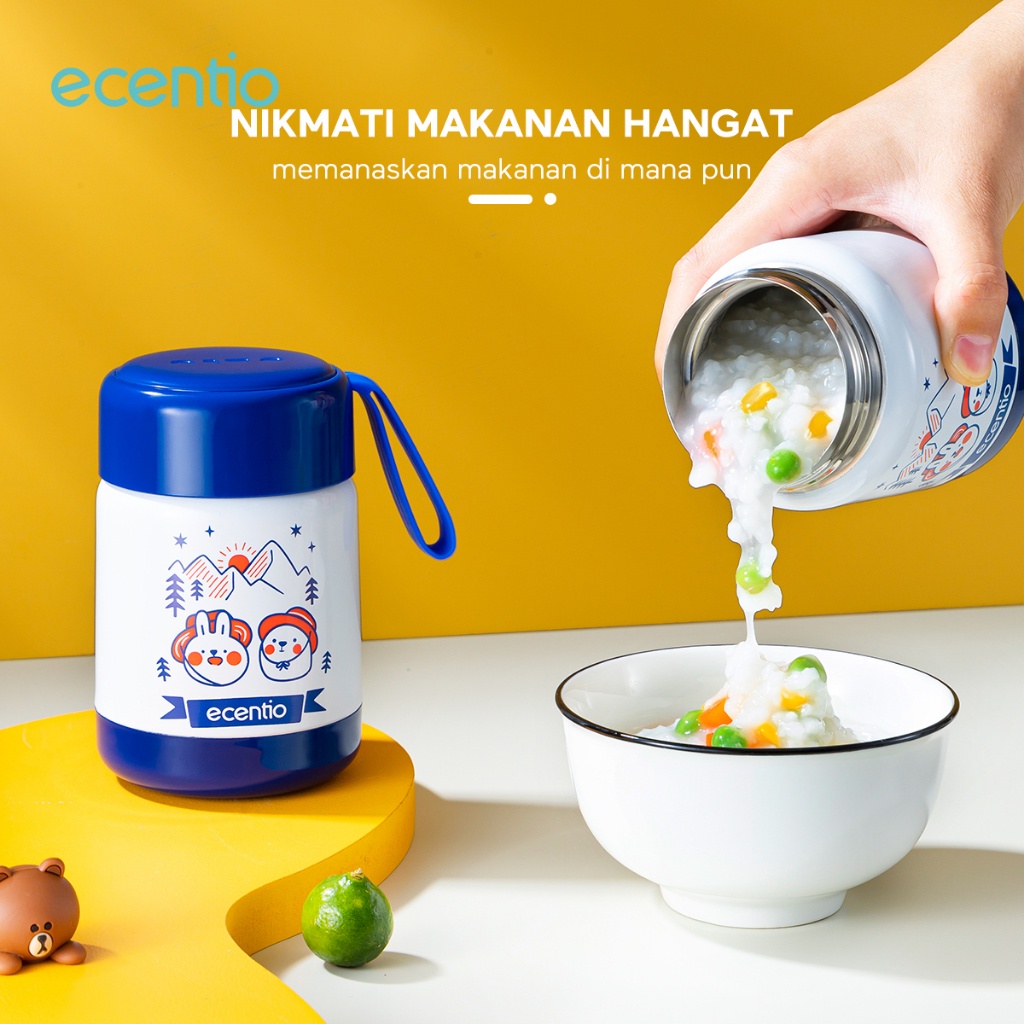 ecentio Termos Makanan Food Jar TAHAN 24hrs termos sup cooking portable 300ml 304 stainless seri&quot;Journey&quot;/termos kecil anti tumpah