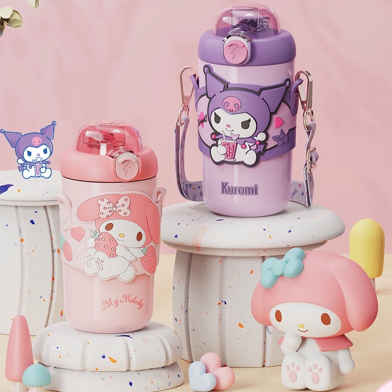 Botol Minum Stainless 316 Sedot Kuromi Melody Cinnamoroll Pompompurin / Botol Stainless Anak