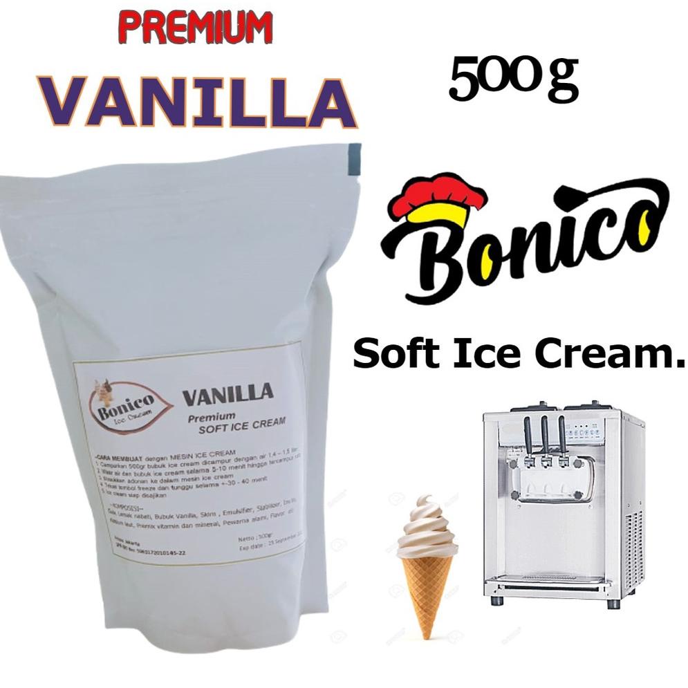 

[PROMOSI !!!] BONICO VANILLA SOFT ICE CREAM POWDER 500gr PREMIUM RESTO bubuk es krim mesin VANILA cone frizco [KODE 79]