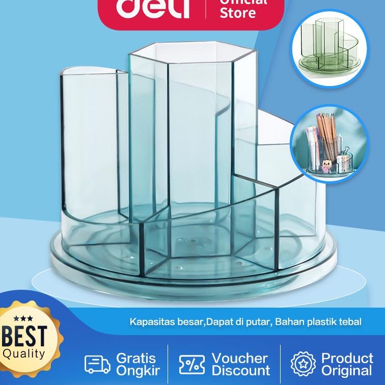 

[NEW PRODUCT !!] Deli Pen Holder / Rak Tempat Pulpen Pensil 7 Sekat Dapat Di Putar 8943 [KODE ]