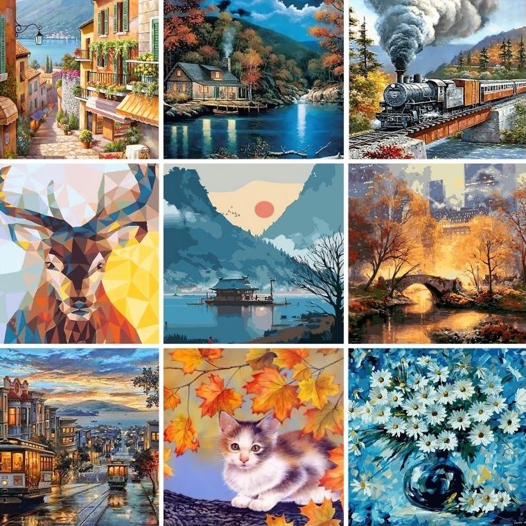 

[SHOPEE] Canvas Painting By Number Lukisan Kanvas Paint By Numbers 40x50cm [KODE 826]